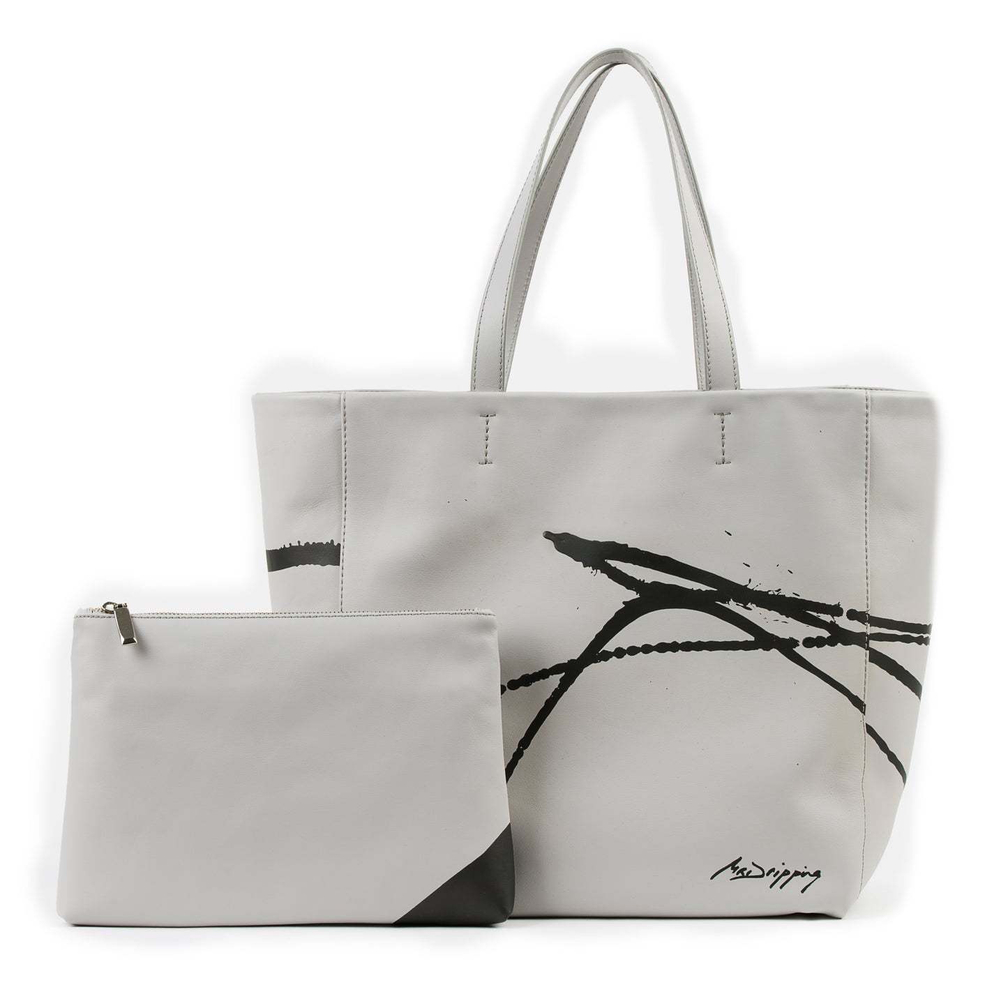 Tote Bag - Negro sobre Gris Perla - Anna Cortina #ArtMeetsFashion