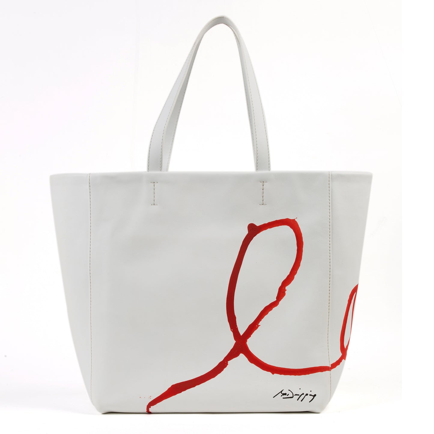 Tote Bag - Rojo sobre Blanco - Anna Cortina #ArtMeetsFashion