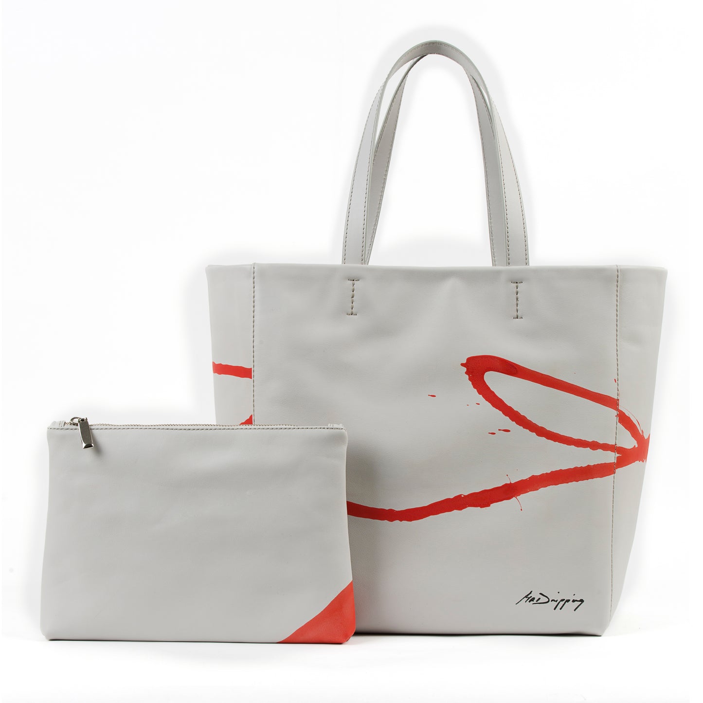 Tote Bag - Rojo sobre Gris Perla - Anna Cortina #ArtMeetsFashion