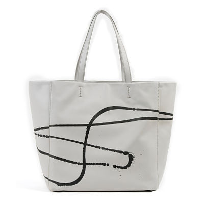 Tote Bag - Negro sobre Gris Perla - Anna Cortina #ArtMeetsFashion