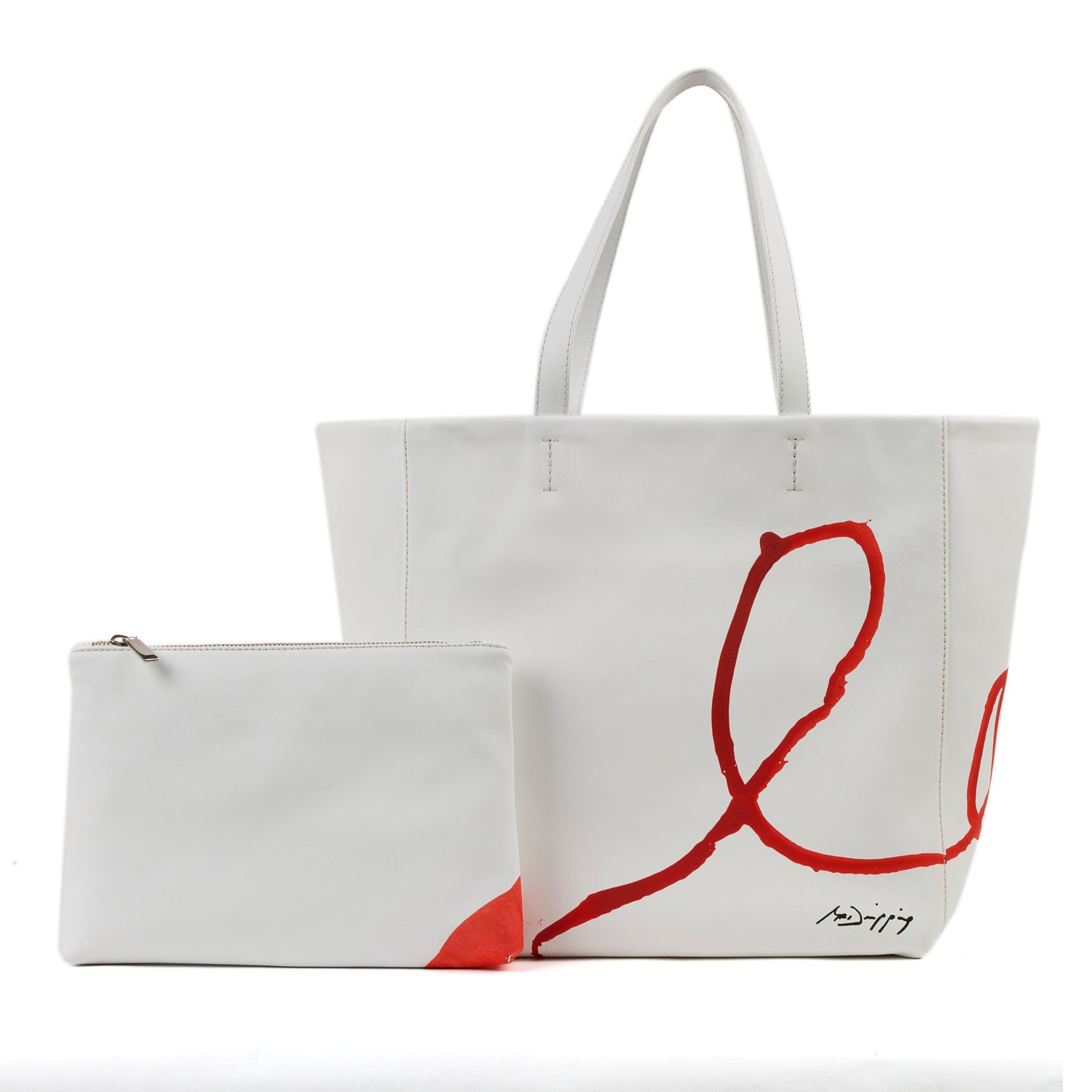 Tote Bag - Rojo sobre Blanco - Anna Cortina #ArtMeetsFashion